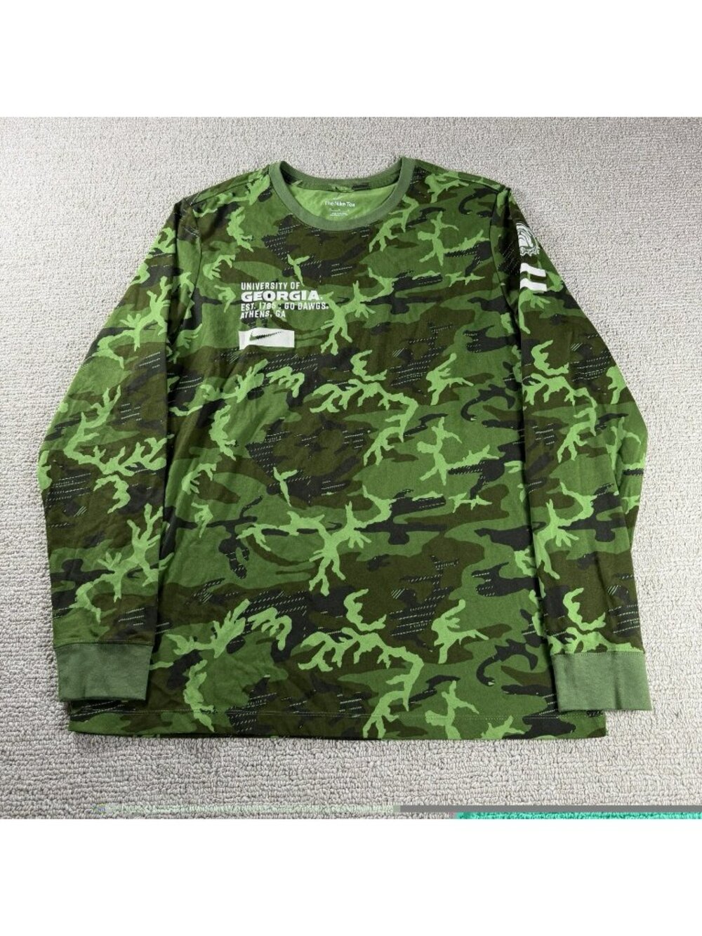 Nike University Of Georgia Salute To Service Camo T-Shirt Green Men’s Size XL